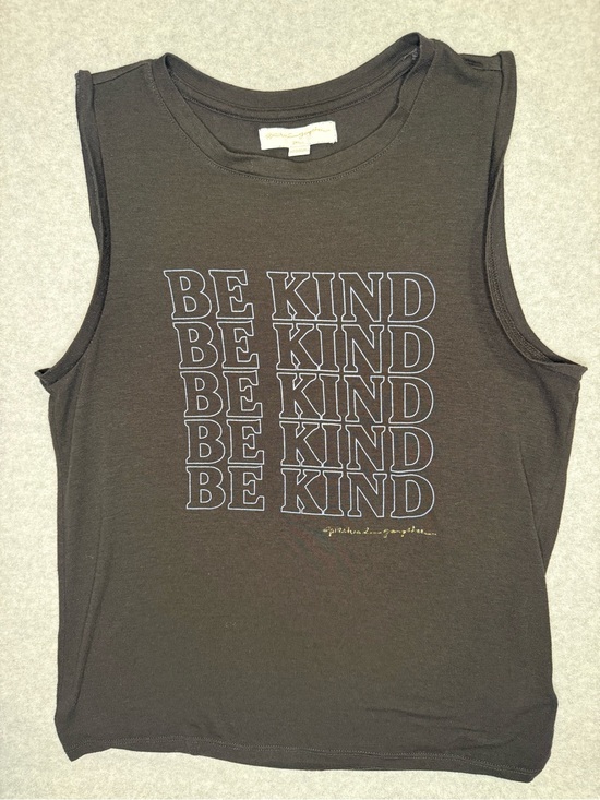 Spiritual Gangster Tops - Spiritual Gangster Black 'Be Kind' Stacked Graphic Muscle Tank